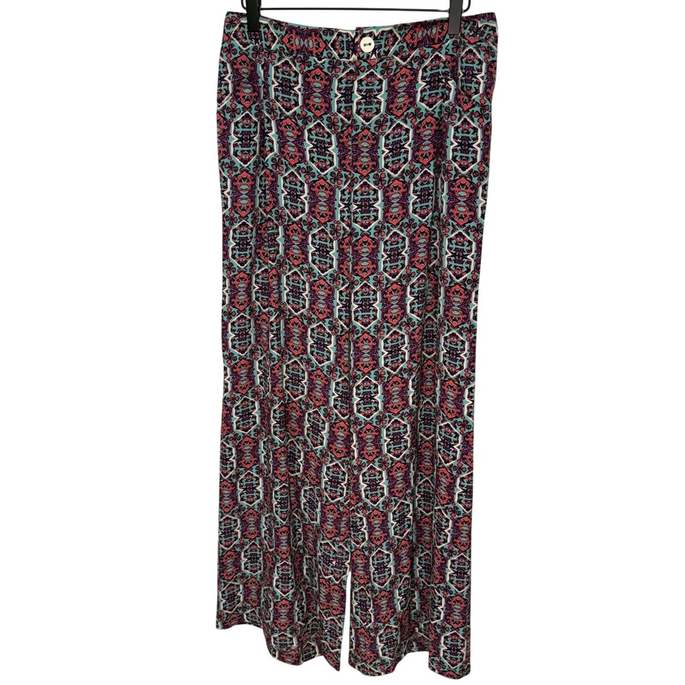 Elevenses Anthropology Women's Wide Leg Palazzo Pants Bohemian Print Size 6